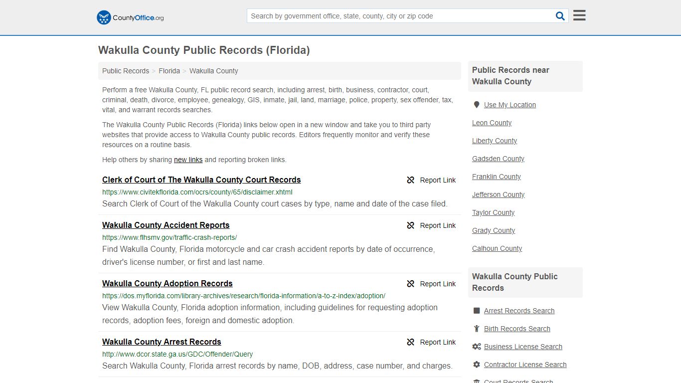 Public Records - Wakulla County, FL (Business, Criminal ...