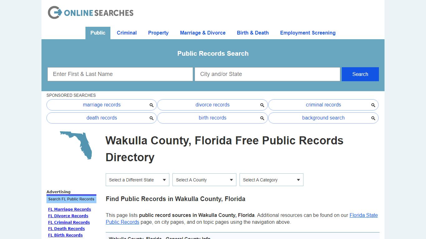 Wakulla County, Florida Public Records Directory